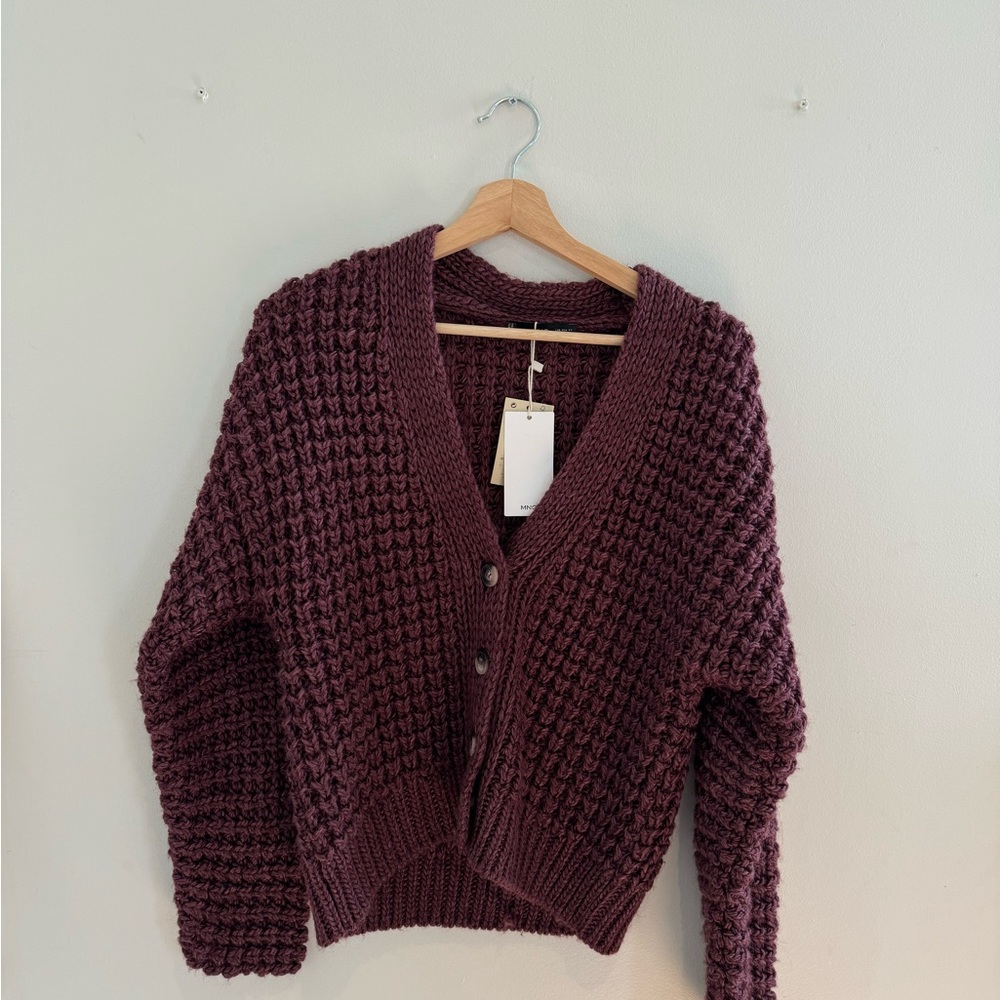 New! Mango purple oversized cardigan